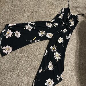 Band of Gypsies black floral jumpsuit M/L